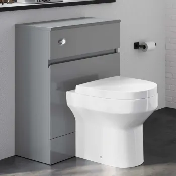 Foster Stone Grey Back To Wall Unit and Denver Toilet