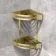 Ivy Brushed Brass Double Corner Shower Basket