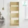 Santorini Electric Brushed Brass Flat Panel Heated Towel Rail 1600x600mm