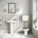 Hudson Traditional Low-Level Toilet With Dove Grey Seat & Pedestal Basin - Double Tap Hole