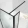 Munich Fluted Effect Matt Black Framed 8mm Wet Room Shower Glass 1400mm & 250mm Pivotal Return Panel