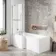 L Shaped 1700 Shower Bath with Front Panel & 4mm Fixed Screen with Rail - Left Handed