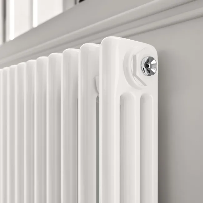 Athens White Triple Column Horizontal Traditional Radiator 450x1010mm