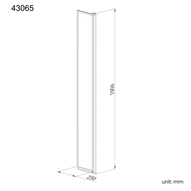 Munich Brushed Brass Framed Easy Clean 8mm Pivotal Wet Room Shower Glass Return Panel 250mm
