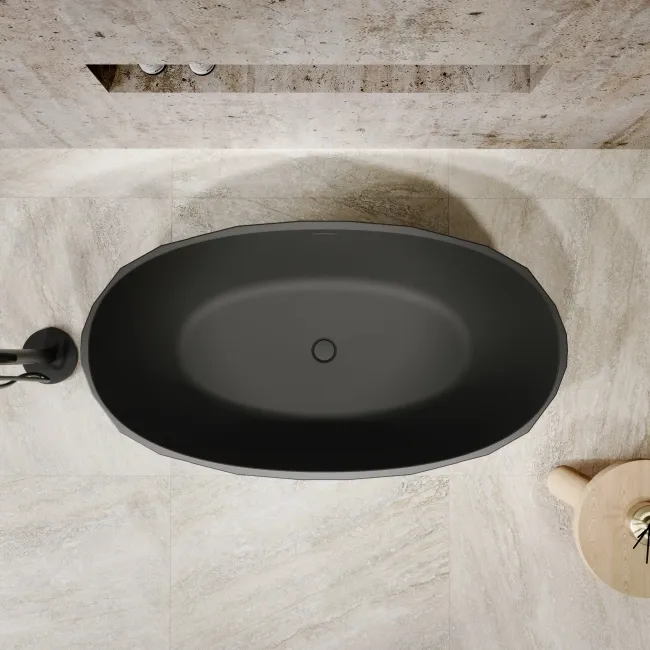 Ealing 1500mm Matt Black Freestanding Bath