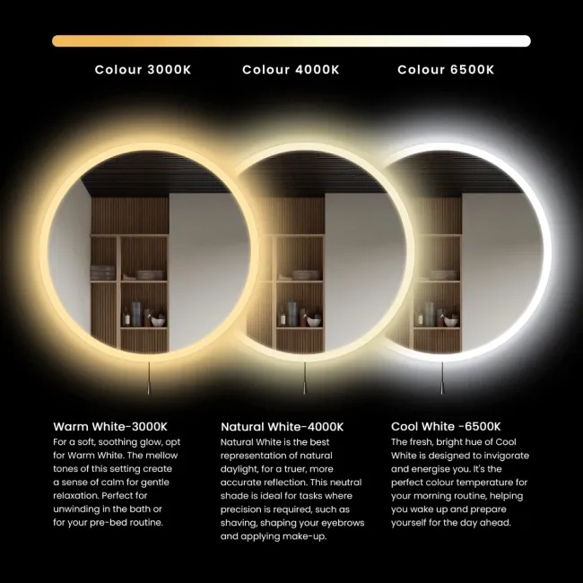 Grace Battery Operated Illuminated LED Mirror 600mm