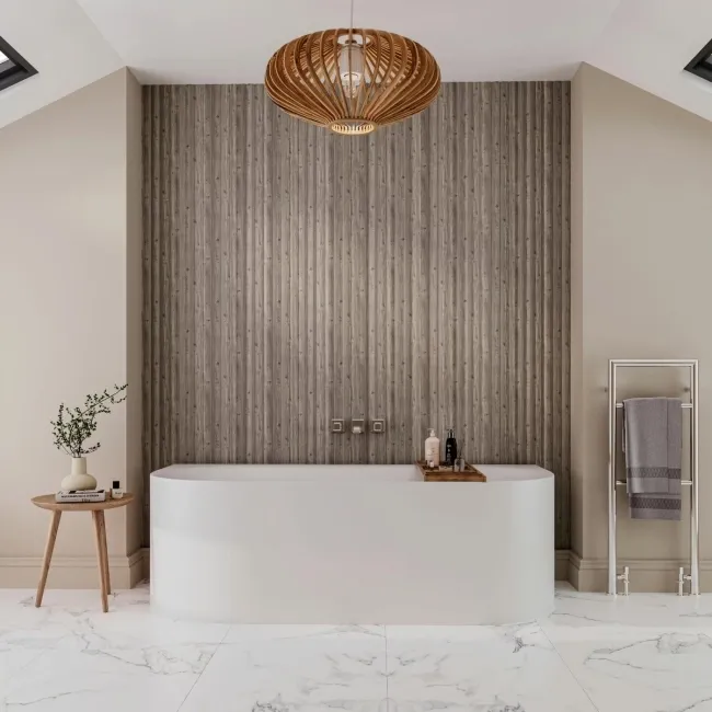 Trepanel Aqua 3D® Waterproof Grey Wood Effect Fluted Wall Panel 3 Pack (Covers 1.80 SQM)