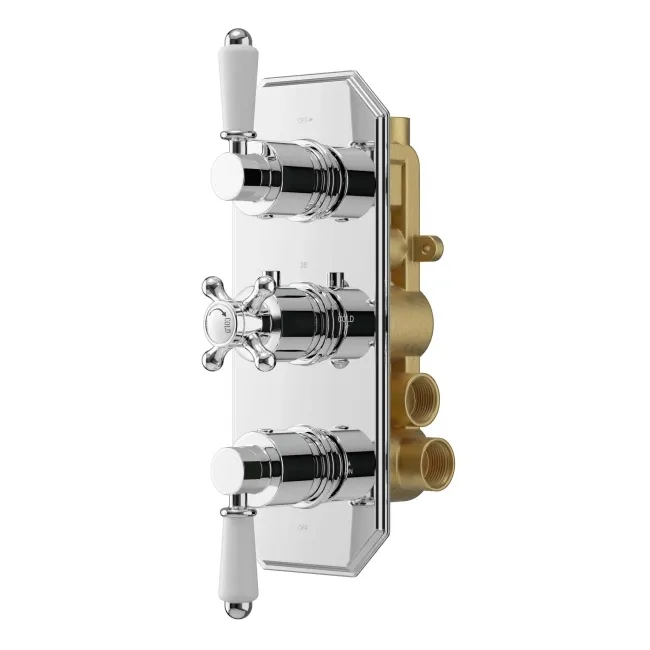 Shannon Premium Traditional Thermostatic Set - 200mm Head, Slider Shower & Bath Filler Waste