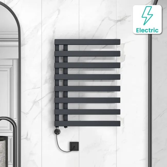 Palermo Electric Anthracite Designer Heated Towel Rail 800x600mm