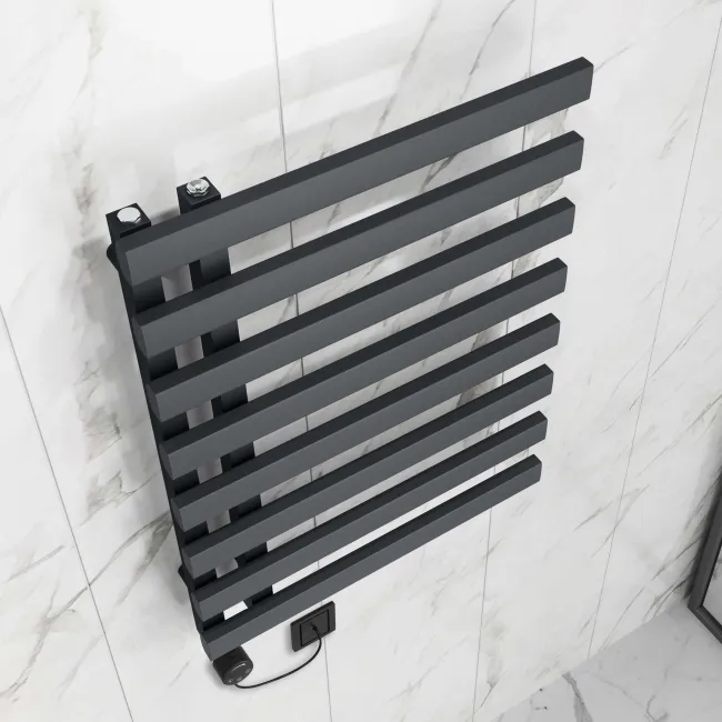 Palermo Electric Anthracite Designer Heated Towel Rail 800x600mm