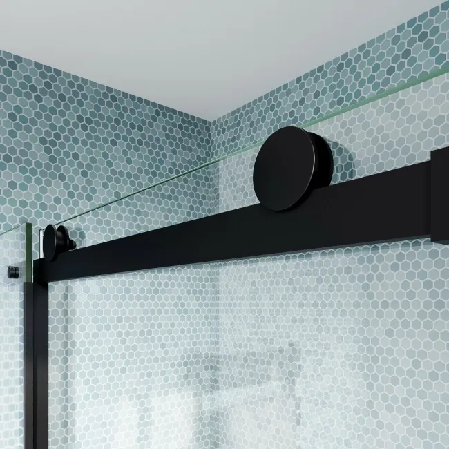 Oslo Matt Black Premium Easy Clean 8mm Sliding Shower Enclosure 1400x800mm