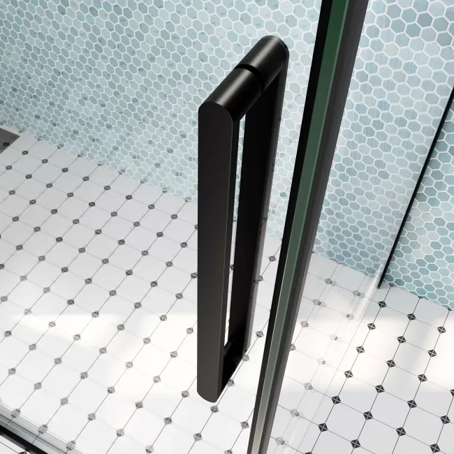 Oslo Matt Black Premium Easy Clean 8mm Sliding Shower Enclosure 1400x900mm