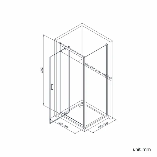 London Brushed Brass 6mm Pivot Shower Enclosure 1000x700mm