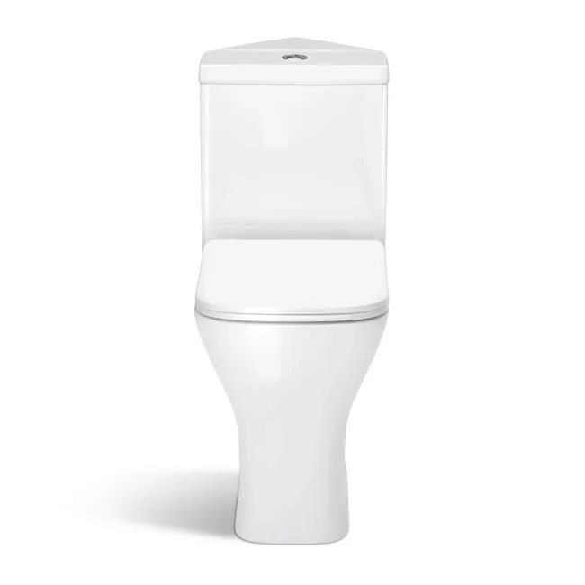 Atlanta Comfort Height Close Coupled Corner Toilet With Soft Close Slim Seat