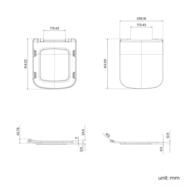 Atlanta Comfort Height Close Coupled Corner Toilet With Soft Close Slim Seat