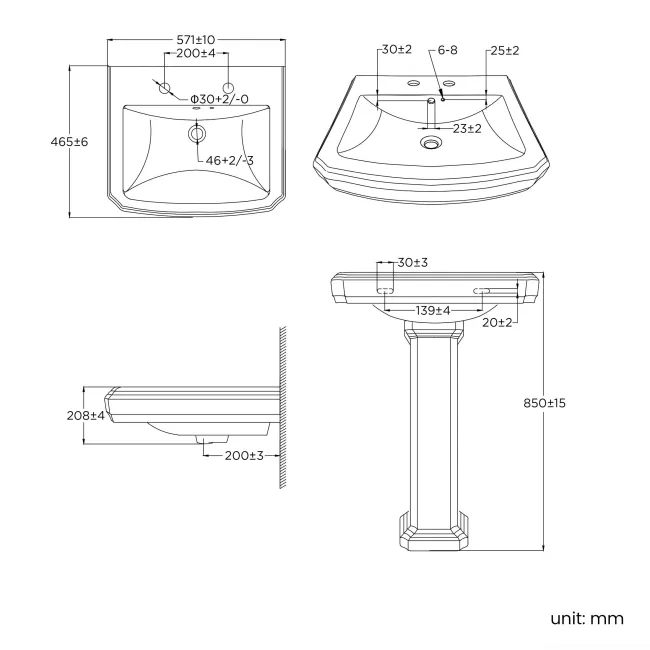 Hudson Traditional Toilet With Cotton White Seat & Pedestal Basin Set - Double Tap Hole