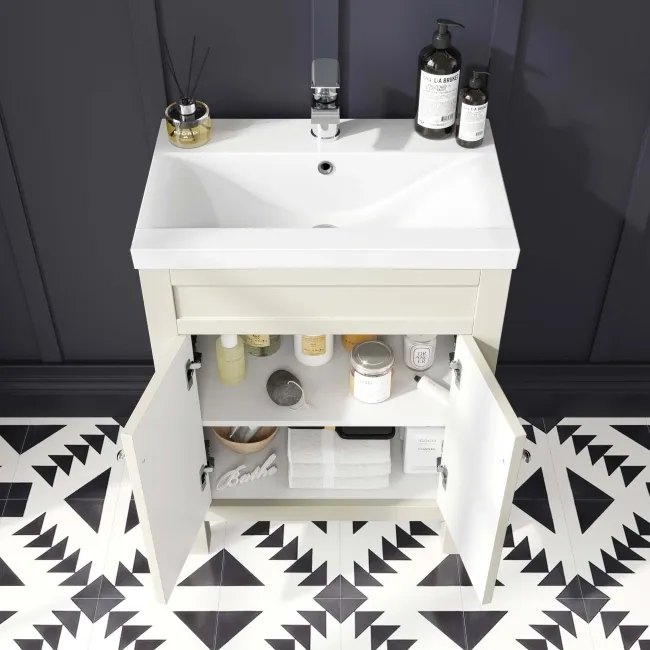 Bermuda Chalk White Basin Vanity 600mm
