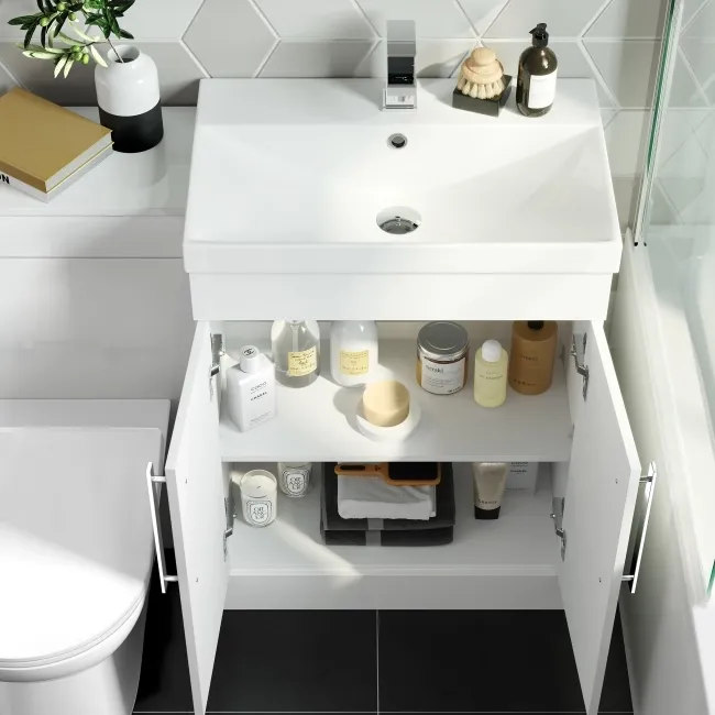 Avon Gloss White Combination Vanity Basin and Aruba Toilet 1100mm