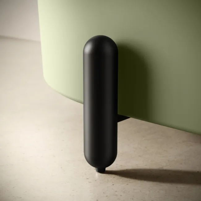 Shore 1700 Matt Green Freestanding Bath - Matt Black Feet