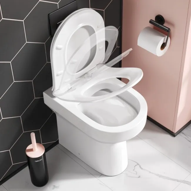Denver Rimless Comfort Height Back To Wall Toilet With Premium Soft Close Slim Seat