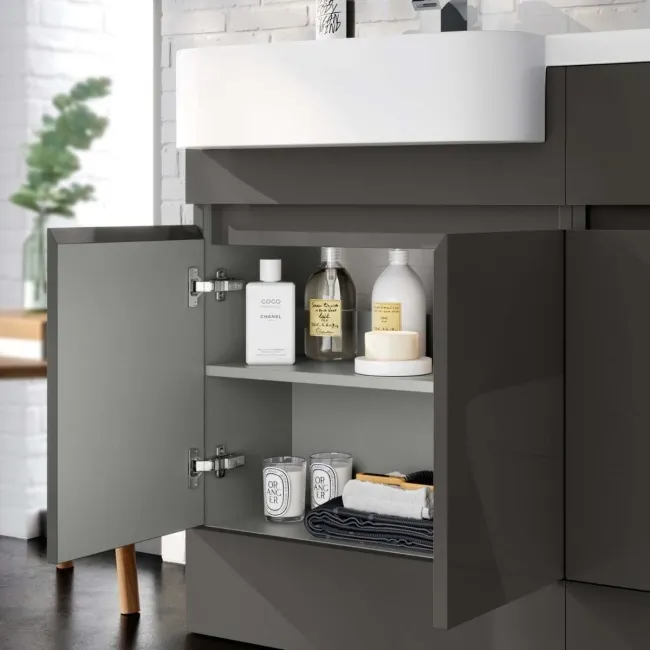 Foster Tungsten Grey Combination Vanity Basin and Tucson Toilet 1200mm - Left Handed