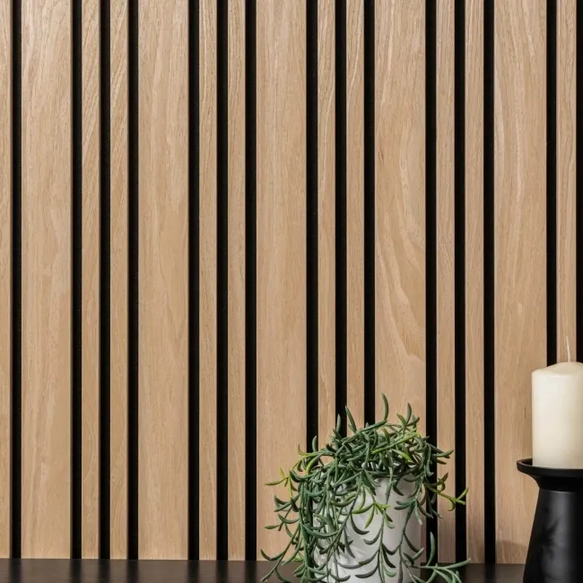 Trepanel Design® Oak Multi-Width Acoustic Wood Wall Panels