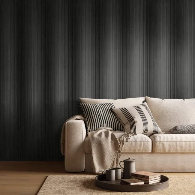 Trepanel Flex® Noir Black Flexible Acoustic Wood Panels 2400x300