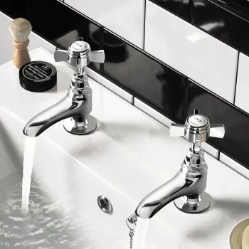 Nairn Traditional Chrome Hot & Cold Basin Taps