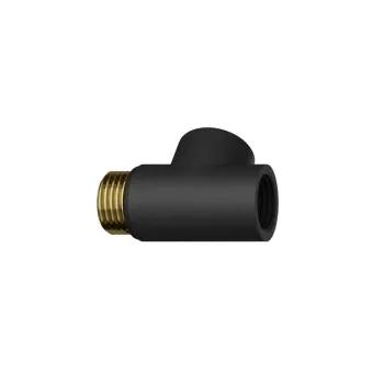 Dual Fuel Matt Black T Piece Connector For Towel Rails & Radiators