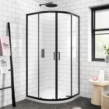 London Matt Black 6mm Quadrant Shower Enclosure 800x800mm