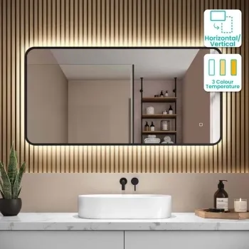 Olivia Black Framed Backlit llluminated LED Mirror 600x1200mm