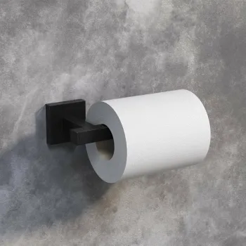 Isla Matt Black Square Toilet Roll Holder