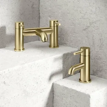 Trent Brushed Brass Basin & Bath Mixer Tap Set