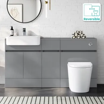 Foster Stone Grey Combination Vanity Basin and Boston Toilet 1500mm