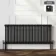 Athens Matt Black Triple Column Horizontal Traditional Radiator 600x1415mm