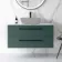 Elba Midnight Green Wall Hung Drawer Vanity 1000mm (Excludes Counter Top Basin) - Black Accents