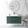 Elba Midnight Green Wall Hung Drawer Vanity with Marble Top & Cody Basin 1000mm - Black Accents