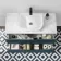 Crete Fluted Navy Blue Wall Hung Drawer Vanity with Marble Top & Curved Basin 1000mm