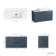 Crete Fluted Navy Blue Wall Hung Drawer Vanity with Marble Top & Marin Basin 1000mm