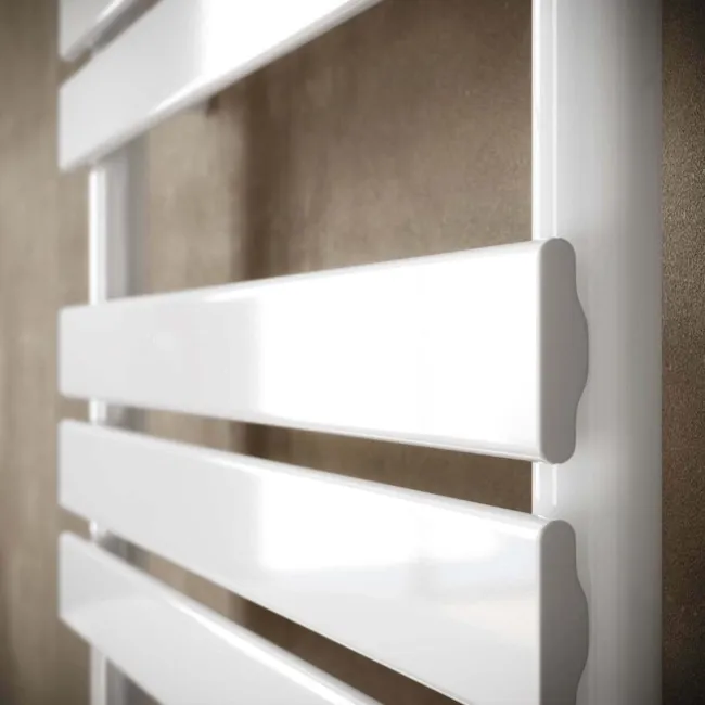 Santorini White Flat Panel Heated Towel Rail 1600x450mm