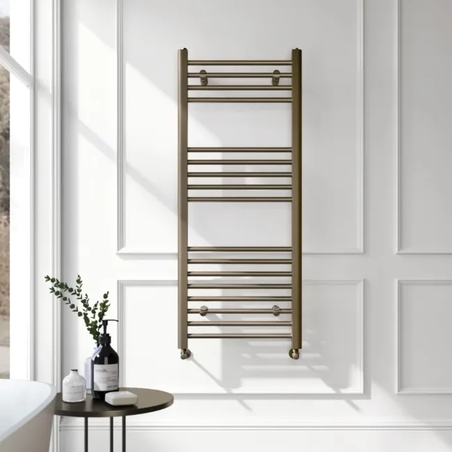 Barcelona Antique Gold Straight Heated Towel Rail 1200x500mm