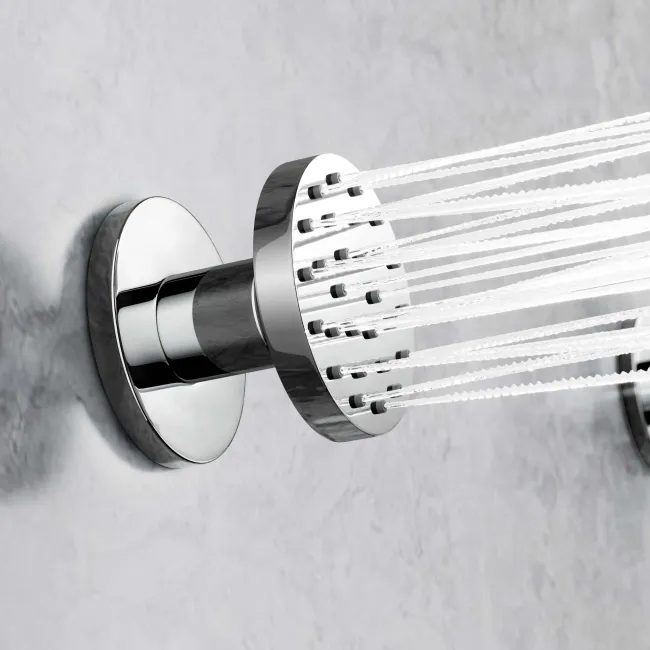 Ballina Premium Ceiling Chrome Round Thermostatic Set - 300mm Head, Hand Shower & Jets