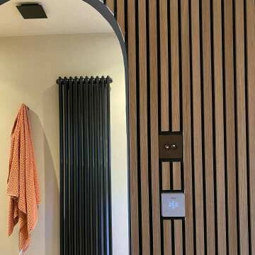 Athens Matt Black Double Column Vertical Traditional Radiator 1800x470mm