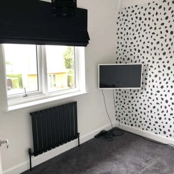 Faro Matt Black Single Flat Panel Horizontal Radiator 600x770mm