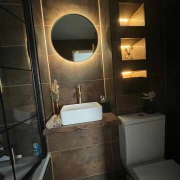 Mollie Brushed Brass Round Backlit Illuminated LED Mirror 500mm