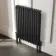 Athens Matt Black Triple Column Horizontal Traditional Radiator 750x605mm