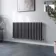 Marbella Anthracite Double Oval Panel Radiator 600x1200mm