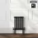 Athens Matt Black Double Column Horizontal Traditional Radiator 600x425mm
