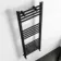 Barcelona Matt Black Straight Heated Towel Rail 1200x400mm