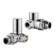 Chrome Angled Radiator Valves and lockshield pack (Pair) Standard 15mm